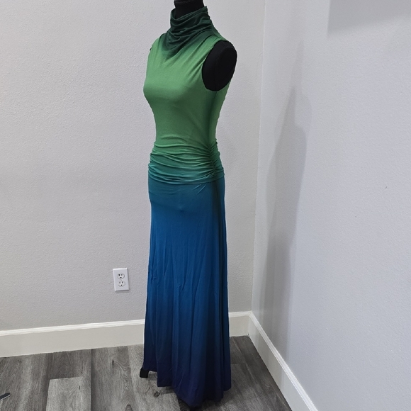 Jonathan Simkhai Sleeveless Green to Blue Ombre Maxi Dress - Picture 4 of 16